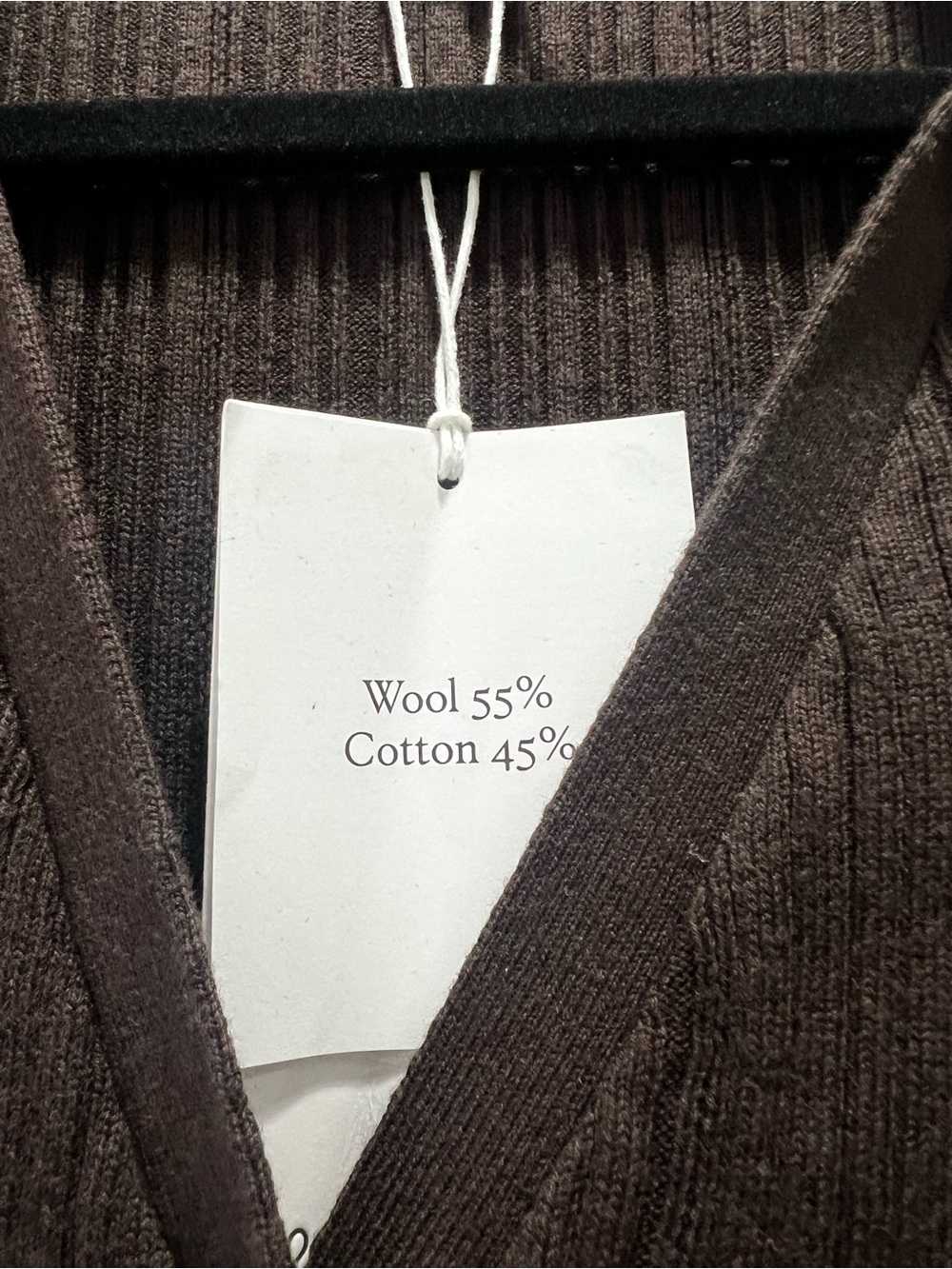 & Other Stories Wool Chocolate-Brown Ribbed Button-Down Maxi Dress - Picture 4 of 4